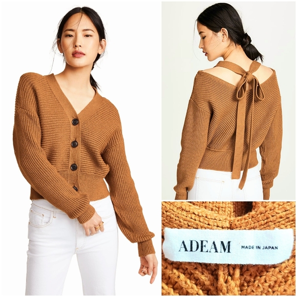 Nordstrom Sweaters - Adeam Halter Cardigan Knitted Brown Off Shoulder